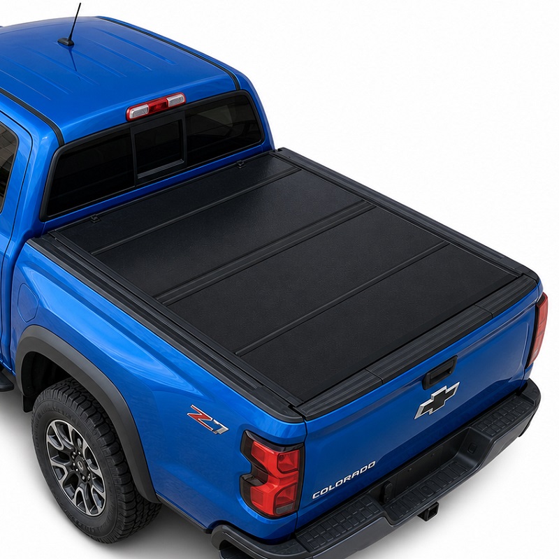 Capa rígida quádrupla dobrável de perfil baixo para Chevy Colorado